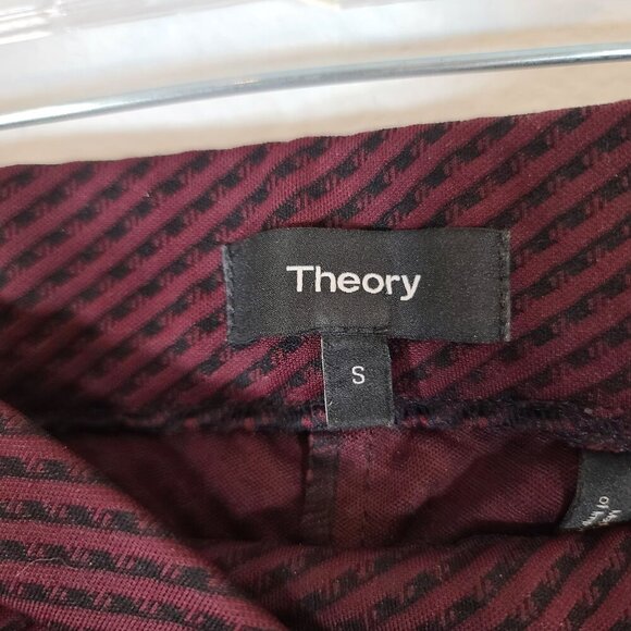Theory Adbelle K Claymont Black Burgundy Ponte Pull On Skinny Pant Size Small - Picture 4 of 6